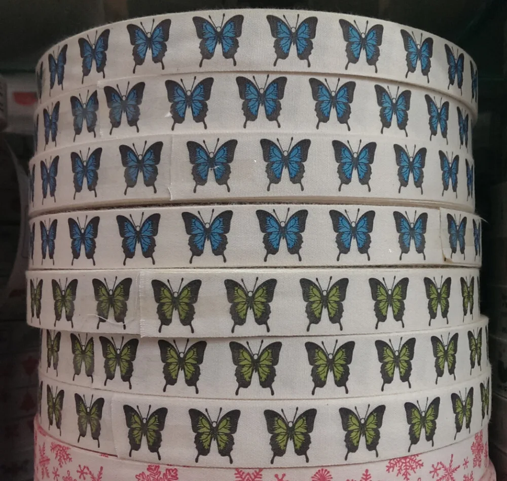 2014 new Wholesale Handmade the cheapest colour butterfly 100% Cotton Ribbon Sewing tape 20mmx100yards Lace