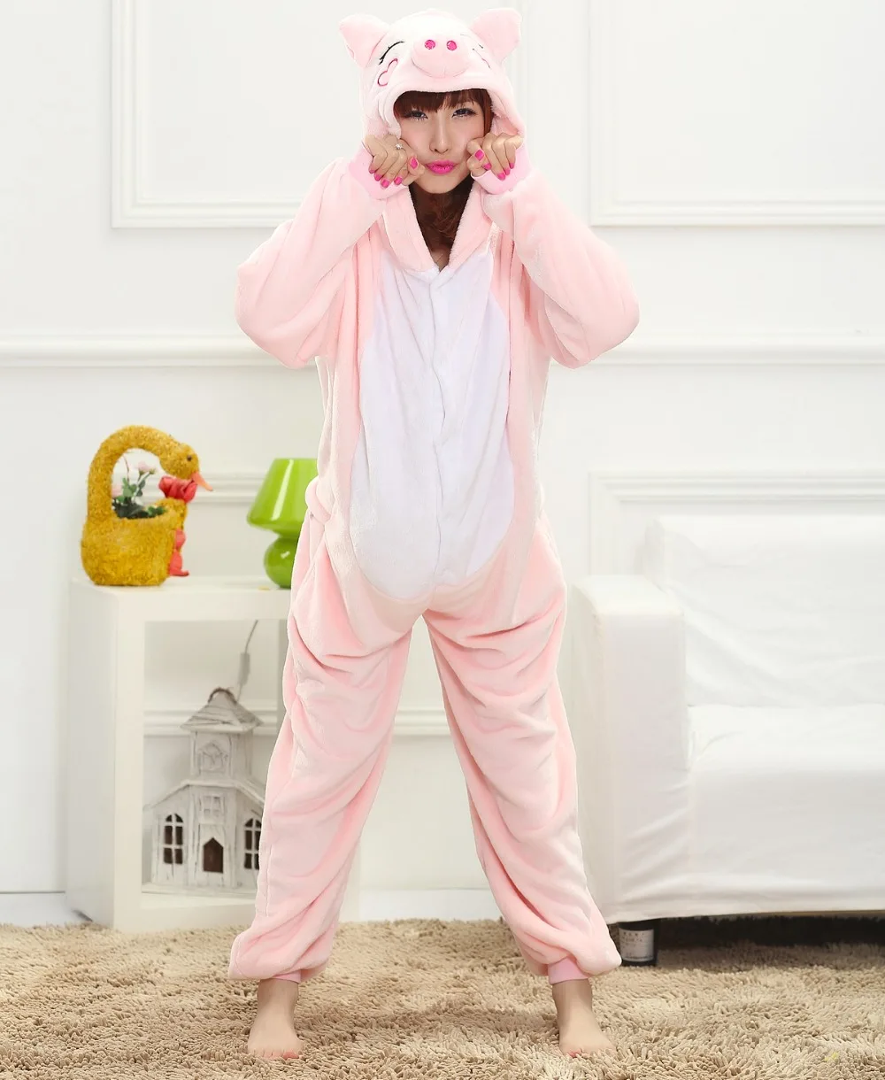 خنزير ملابس خاصة منامة الحيوان تأثيري الكبار نيسيي الفانيلا بيجامة شتاء دافئ ملابس النوم بيجامة مجموعات أنيمي هالوين زي #3