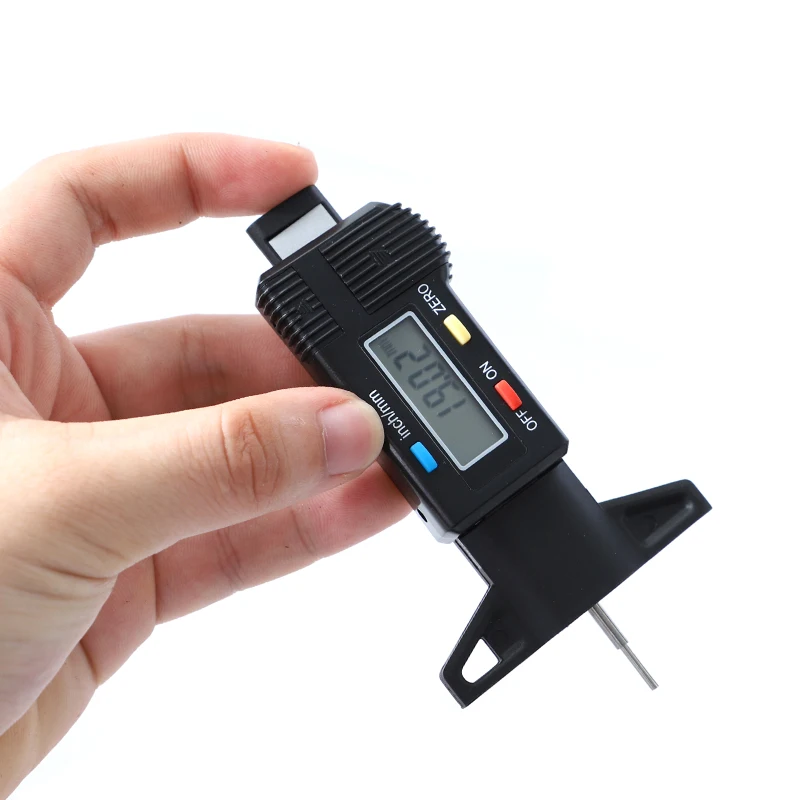 Jauge de profondeur numérique 0-25.4mm/0.01mm, métrique/pouce, jauge de profondeur de bande de roulement, affichage LED étrier 1 pièce