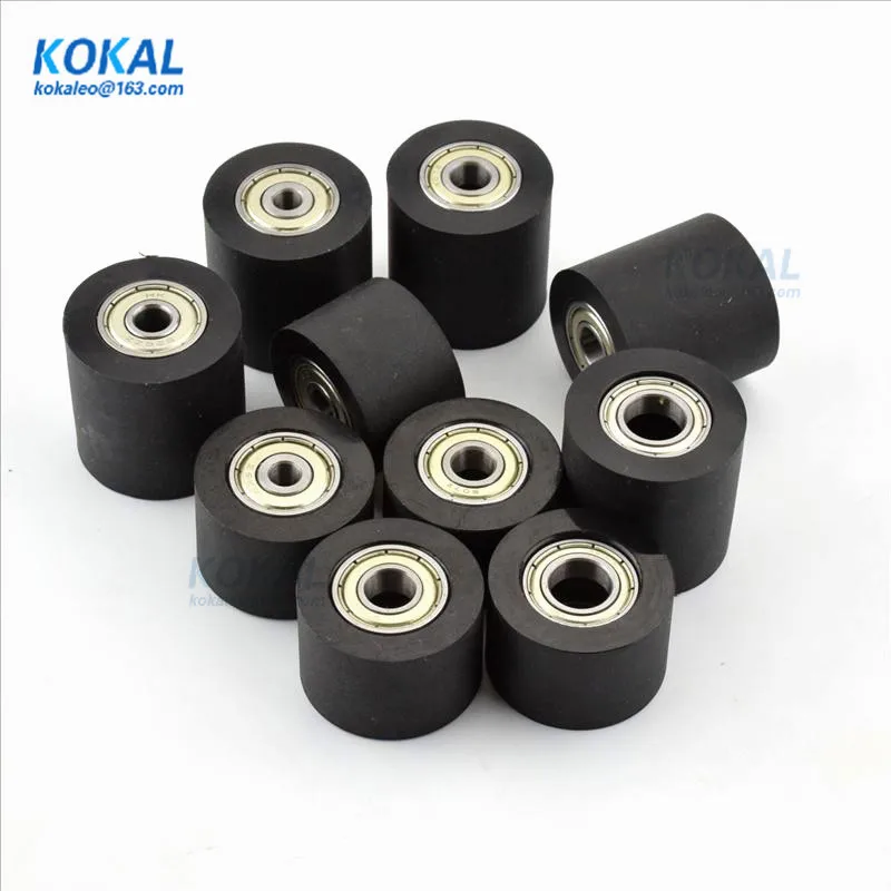 [PUT] TPU PU Rubber soft 626zz 626z double ball bearing guid rail driving medium wheel pulleys PU sliding bearing 30/35/40/46mm