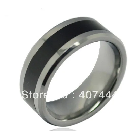 

USA Hot Selling 8MM His/Her Best Tungsten Ring With Black Resin/Onyx New Wedding Band With Free Gifted Box