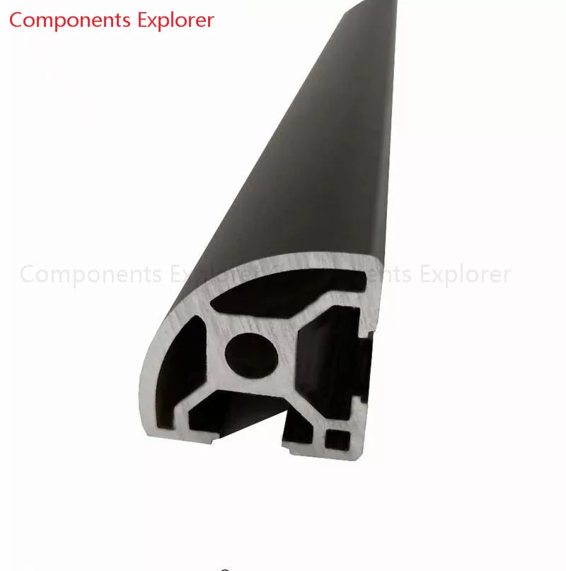 Arbitrary Cutting 1000mm 3030 Arc Black Aluminum Extrusion Profile,Black Color.