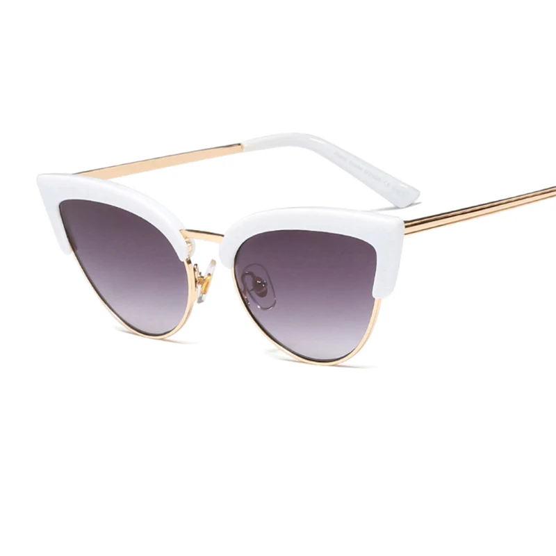2025 cat eye sunglasses women brand retro design Elegant Ladies Half frame Fashion Italy Sunglasses Female Vintage Eyewear big