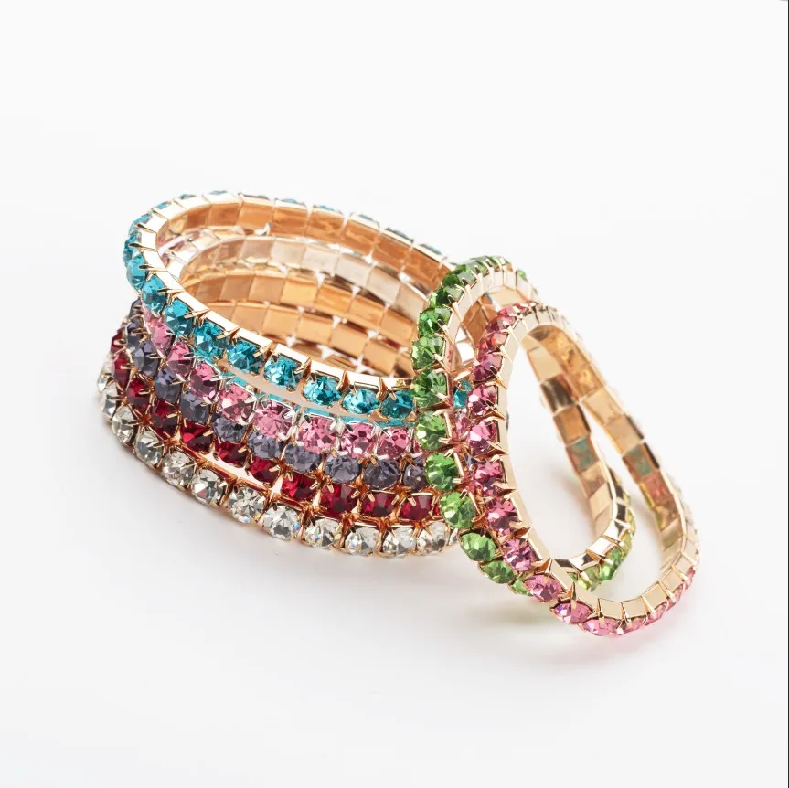 YFJEWE 1 PCS Full Paved Muticolor Rhinestones Bracelet For Women Miami Pulseiras Boho Jewelry Friendship Bangle B037