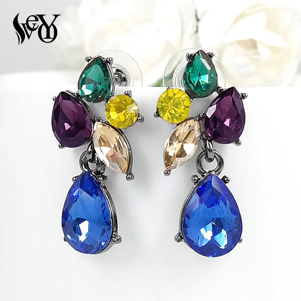 VEYO 2018 Brand New Fashion Elegant Crystal Earrings For Women Trendy Drop Earrings