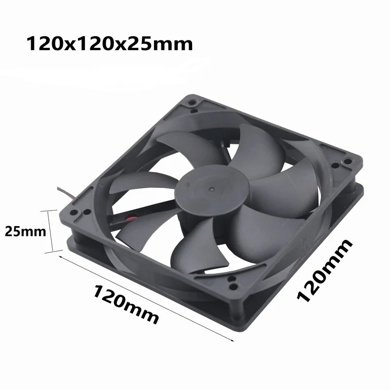 Gdstime – ventilateur de Ventilation Axial 24V DC 2 broches, 5 pouces, 120mm 12cm, 120x120x25mm, 12025s, 5 pièces