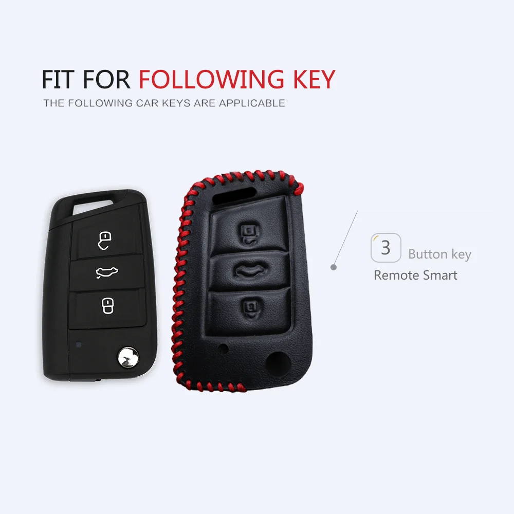 Genuine Leather Car Key Case Cover For Skoda Octavia 2 A5 1 3 A7 RS Rapid Yeti Fabia Superb Kodiaq Karoq Key Shell Accessories