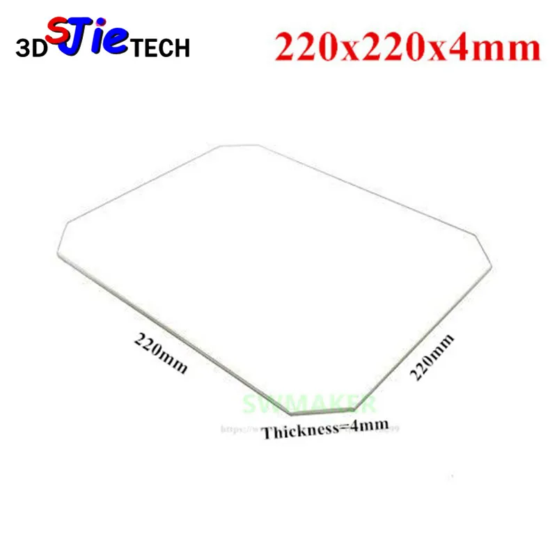 

220x220x4mm Borosilicate Glass plate w/ corner for Wanhao Duplicator i3 Anet A8 MP Maker Select 3D Printer