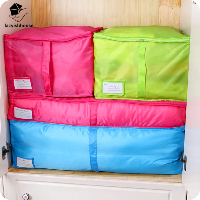 Hot Quilt Storage Bags Oxford Luggage Bags M-L Home Storage Organizer Waterproof Wardrobe Clothes Storing Storage Bags Organizer