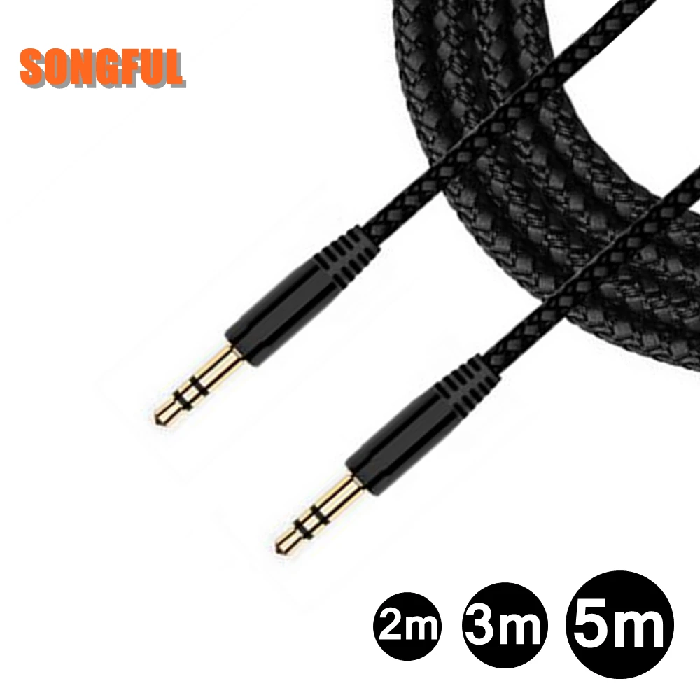Cable auxiliar macho a macho de 3,5mm para auriculares, Cable de Audio estéreo 3,5, 2/3/5m, para teléfono