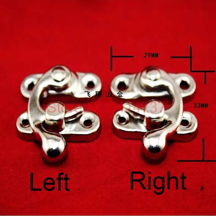 

50Pcs Silver Jewelry Box Hasp Latch Lock 29x33mm with Screws
