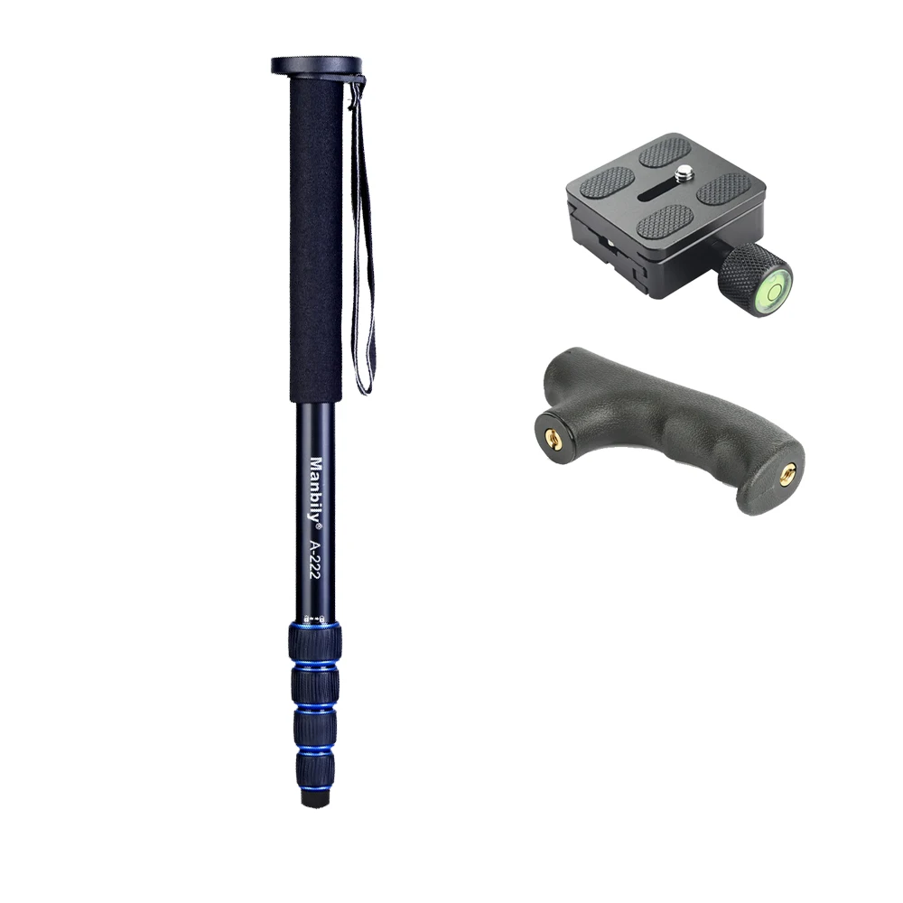 Manbily-حامل ثلاثي احترافي من الألومنيوم مقاس 165 سنتيمتر A222 ، حامل أحادي مع حامل M1 ورأس كروي لكانون ونيكون وسوني