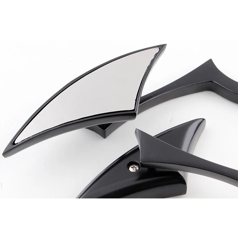 Black/Chrome Spear Blade Side Mirrors Aluminum Custom Triangle Motorcycle  Mirros 8MM 10MM For Harley Cruiser Chopper