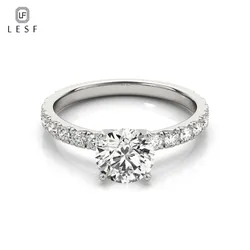 LESF Simple And Elegant Sona 925 Sterling Silver Wedding Ring For Women Engagement Band Solitaire Fashionable Jewelry Free
