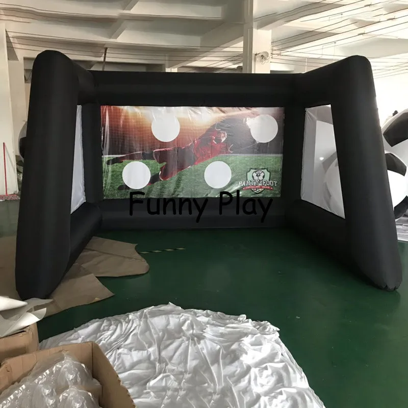 

inflatable shootout game red portable football goal inflatable football soccer goal toys shooting door inflatable soccer kick