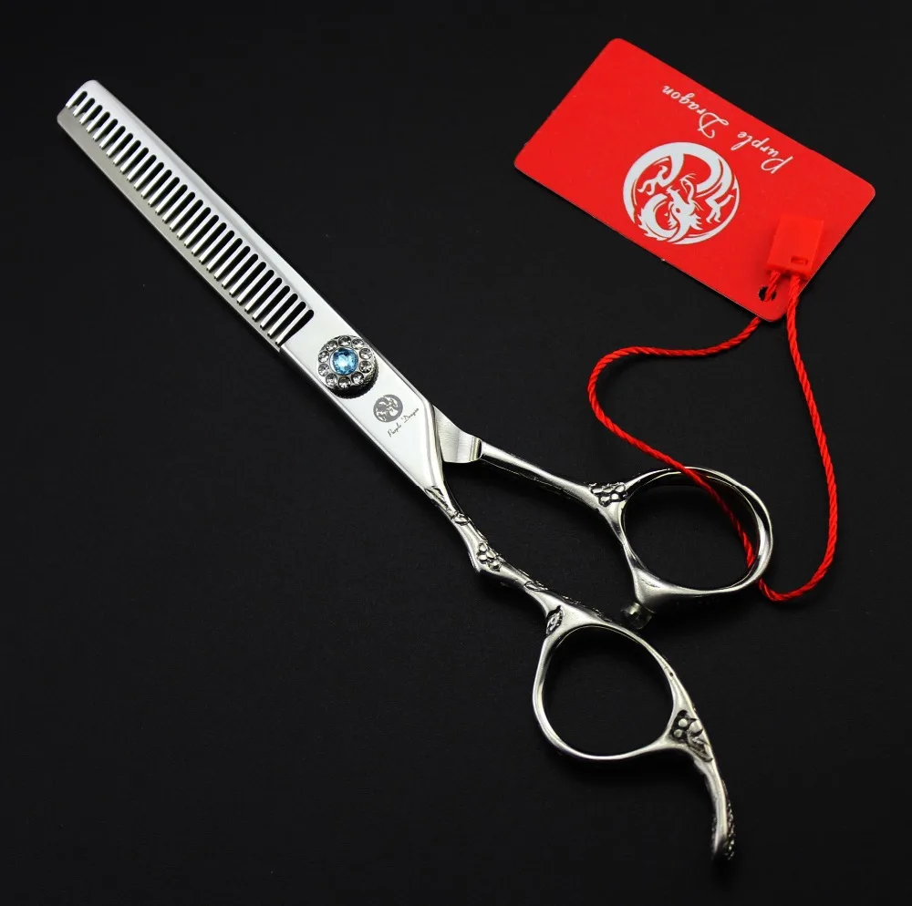 

Left-Hander 6'' Diamante Hairdressing Scissors With Bag JP 440C 62HRC Barber Shears Dogs Cats Pet Thinning Shears Hair Scissors