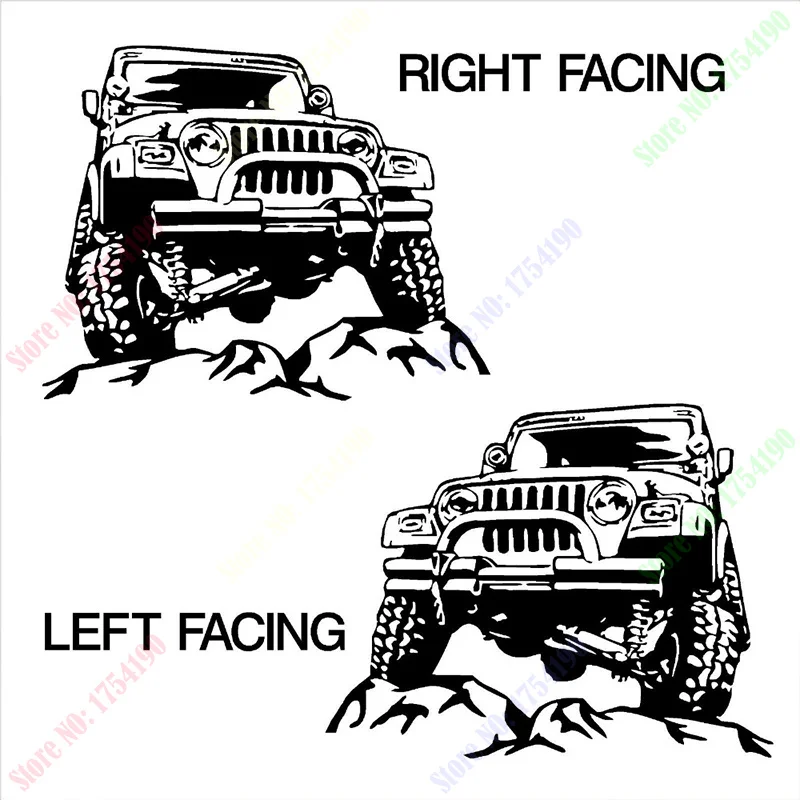 Jeeps Rock Car Racing Vinyl Wall Decal Art Sticker Man Cave Decor Boys Room Decorative Stickers Black Car Size 72x57cm