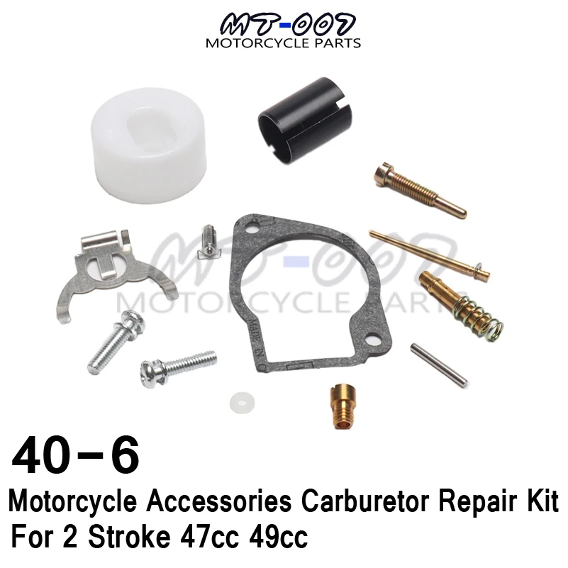 Kit de reparación de carburador de motocicleta, piezas de sistema de combustible para Mini Moto de bolsillo, 2 tiempos, 43CC, 47CC, 49CC