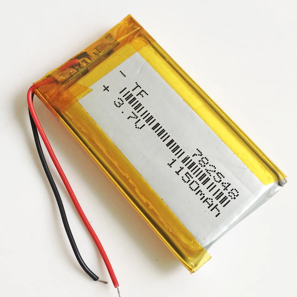 10 peças 3.7v 1150mah bateria recarregável lipo de polímero de lítio 782548 células para dvd pad alto-falante tablet pc banco de potência 7.8*25*48mm