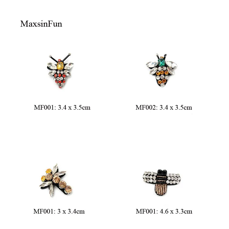 Maxsin Fun Fashion strass Beads api Dragonfly Applique patch per abbigliamento borse spilla vestiti cucire o incollare sulle toppe