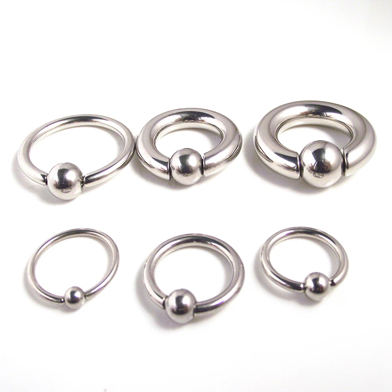 SaYao Big Spring Ball Stainless Steel Captive Hoop Rings BCR Eyebrow PA Ring Piercing Nose Closure Nipple Rings Body Jewelry