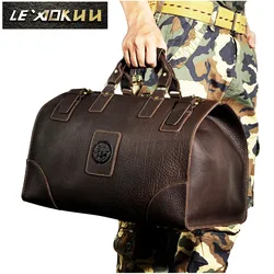 Crazy horse leder Mann Große Kapazität Retro Design Reise Gepäck tasche Duffle Tasche Männlichen Mode Koffer Tote Handtasche 8151