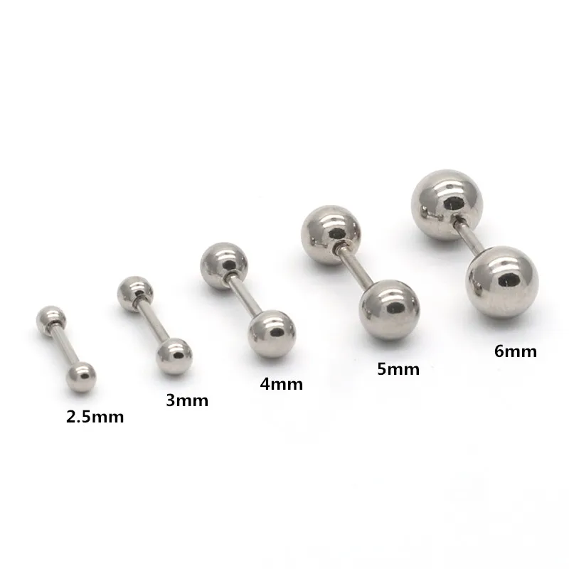 SE02 Titanium Screw-back Round Ball Stud Earrings For Women Men 316l Stainless Steel Earring Good Quality Jewelry