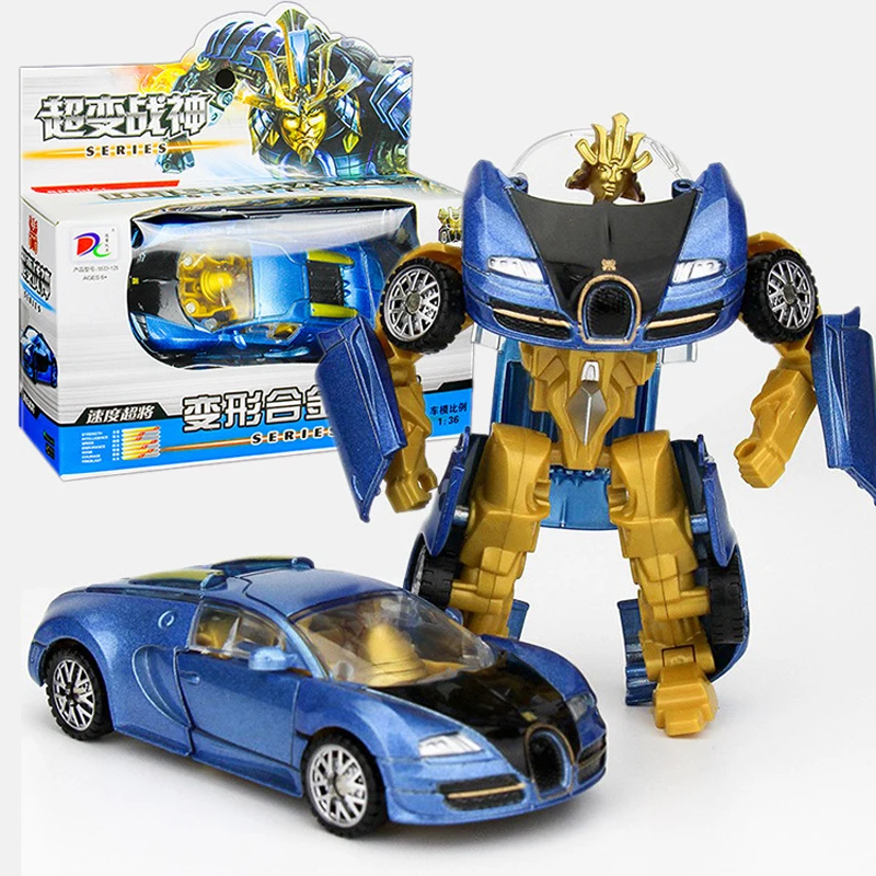 4 Styles Mini Robot Car Model Manual Transformation Action Figure Inertial Vehicle Boys Toys Birthday Gift Toys For Children