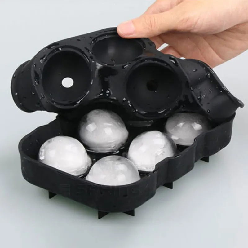 1pc Silicone Ice Cube Tray Whiskey Cocktail Ice Ball Maker 6 Grids Silicone Ice Mold Bar Kitchen Accessories