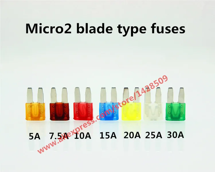 Conjunto de fusíveis automotivas micro2 atr, 14 pçs, 5a, 7.5a, 10a, 15a, 20a, 25a, 30a, para ford, mondeo, focus, dodge, jeep, carros