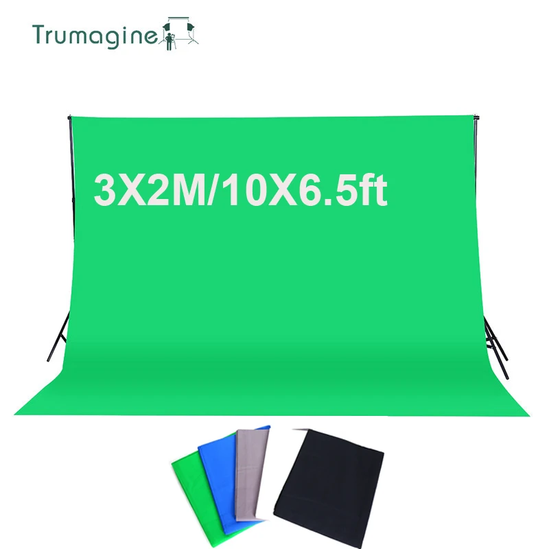 

3*2M/10*6.5Ft Photography Background Photo Studio Green Screen Cotton Muslin Chromakey Photographic Backdrop Pros Shooting