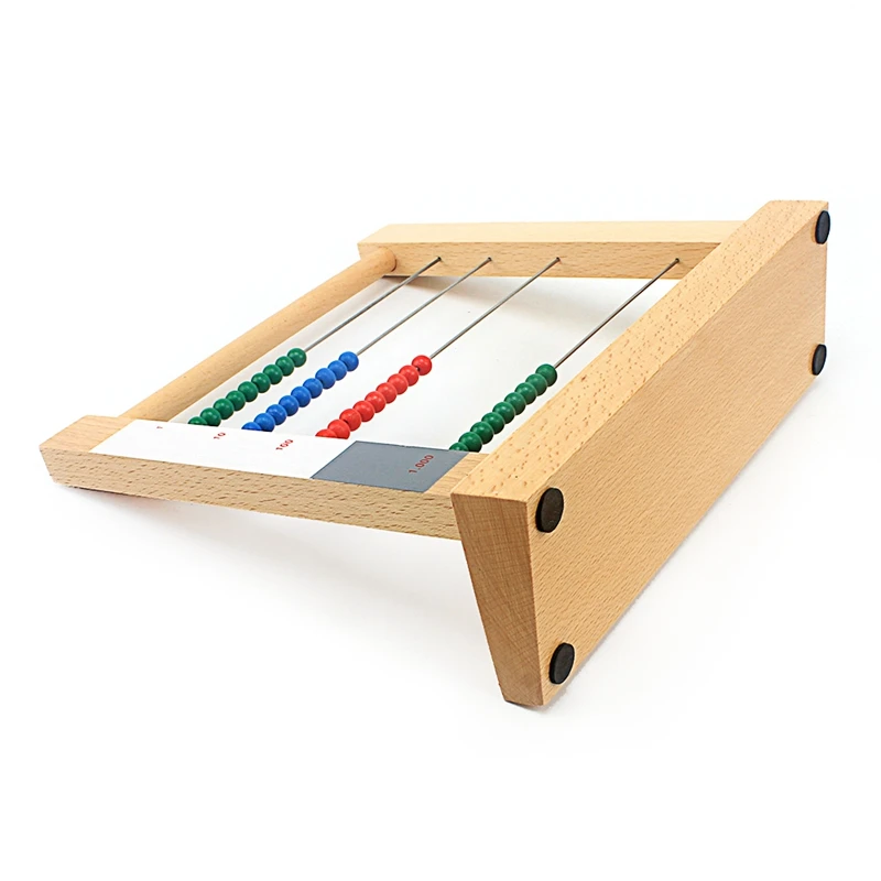 Jouet de maths Montessori en bois pour enfant, pour garçon et fille, perles Abacus, support de calcul