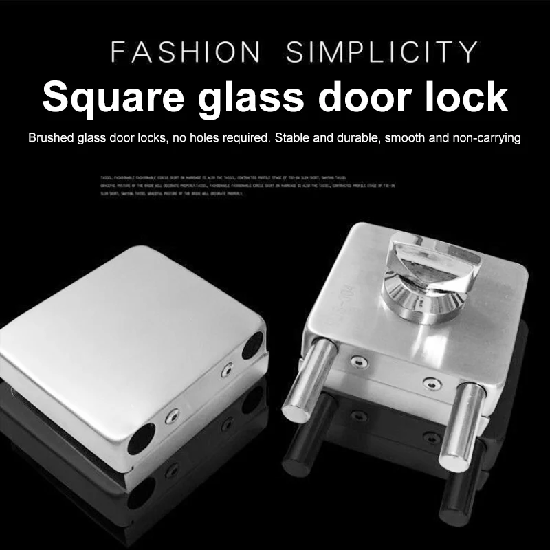 Stainless Steel 10-12mm Glass Door Lock Double Sides Open No Drilling Gate Lock