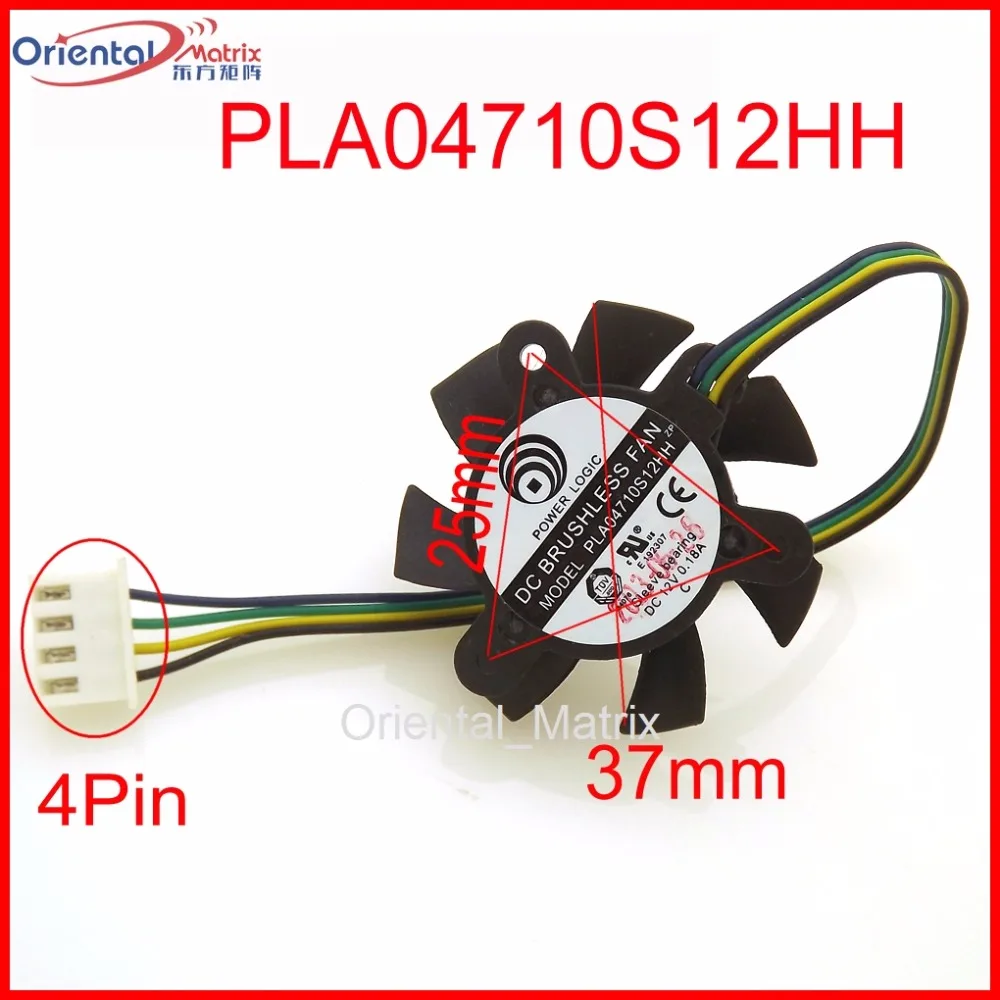 PLA04710S12HH Cooling Fan 12V 0.18A 37mm Fan 25x25x25mm Graphics Card Cooling Fan 4Wire 4Pin