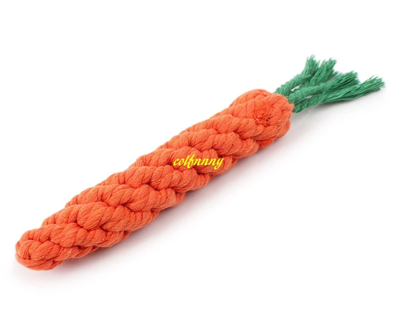 500pcs/lot FAST shipping Pet Funny Playing Carrot Dog Toy 22cm Long Braided Cotton Rope Puppy Chew Toys