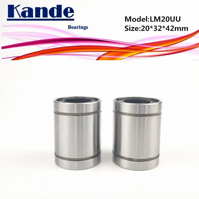 Kande Bearings LM20UU 4pcs LM20UU Linear Bearing  20*32*42mm LM20 UU Linear Bearing LM20