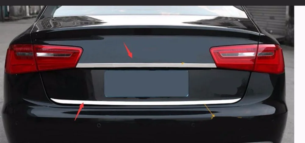 

Auto rear door trim,tail trunk sticker for Audi A6 C7 2013 2014 2015 2016 2017 rear bumper cover trim 1pcs