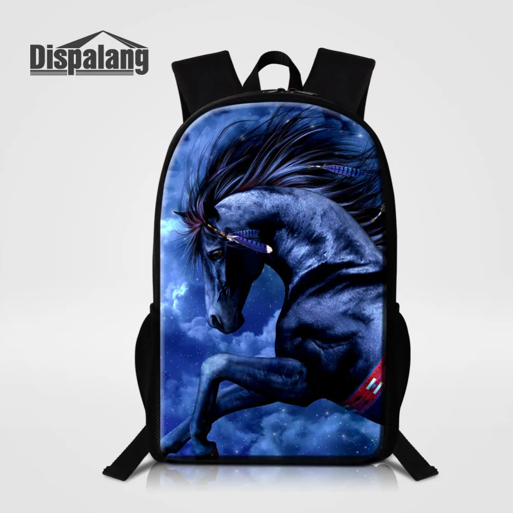 

Dispalang 16-inch Horse Men Backpack Animal Prints Cool Boys Backpacks For School Casual Children School Bags Mochila Infantil