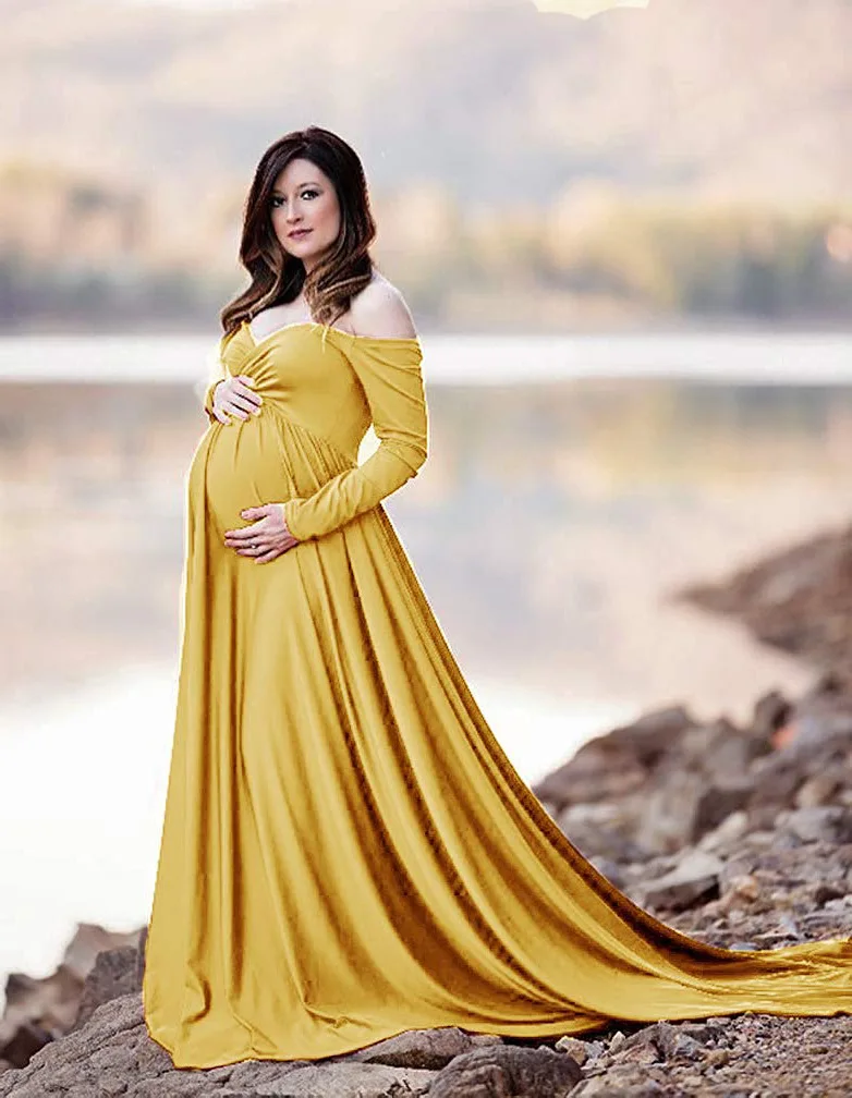 Cotton Pregnant Dresses For Women Maxi Maternity Gown Clothes For Photo Shoots 2023 Maternity Pregnancy Dress Photography Props