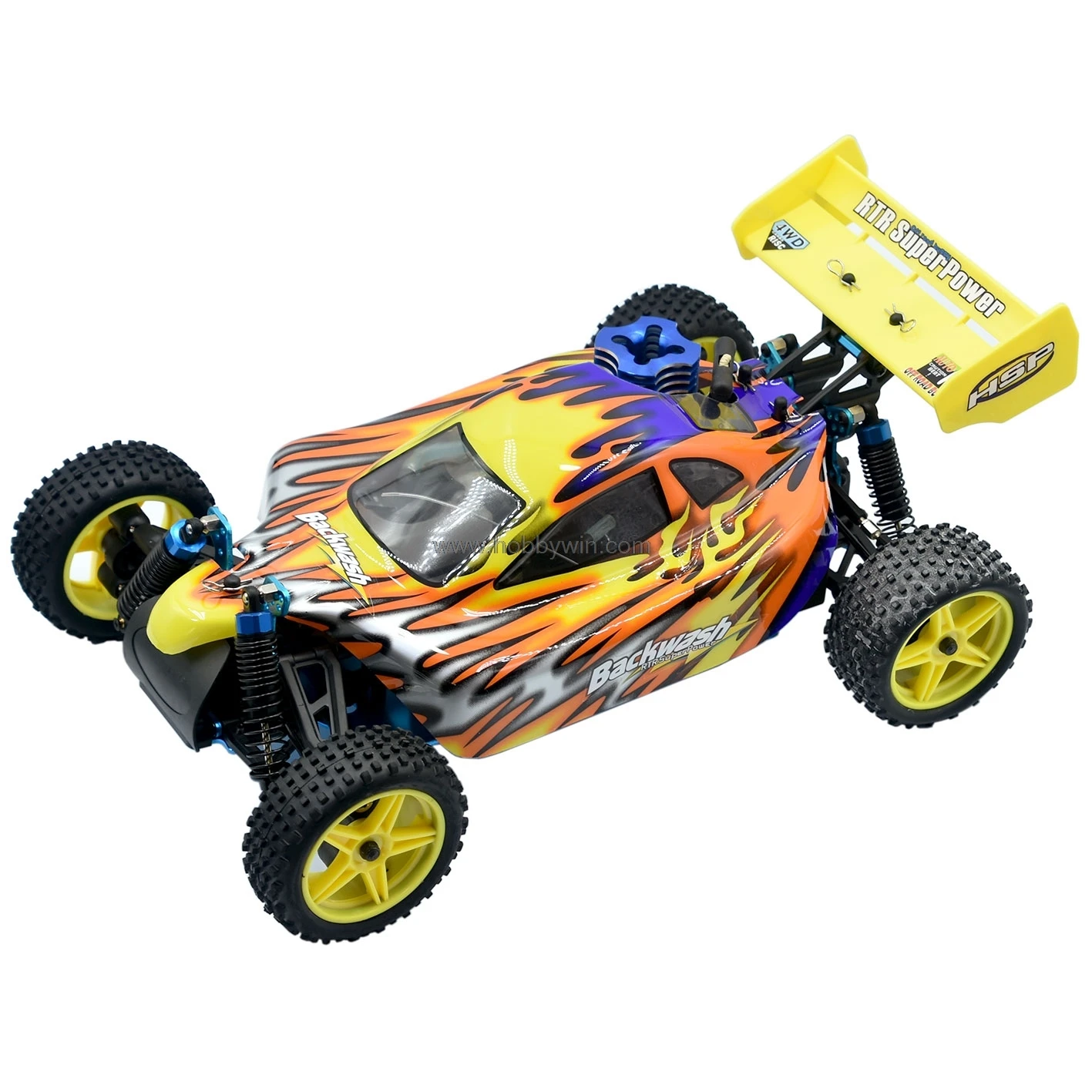 HSP 1/10th 4WD Nitro Off-Road Buggy-Pivot Ball Suspension 18CXP Engine Power Backwash 2.4G RTR