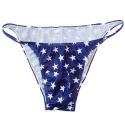 Sexy Gay Men Underwear Briefs Jockstrap Star Striped Underwear Men Thongs Briefs Lycra Men Underpants Cueca Panties