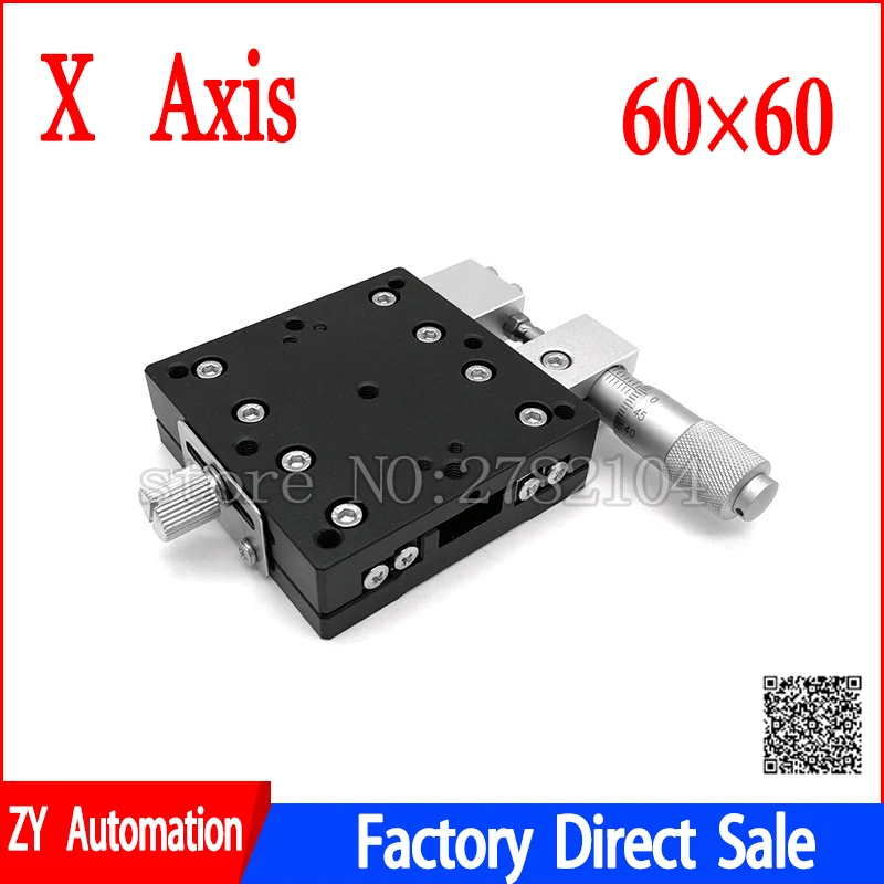 Axis 60×60 mm Plataforma de Aparamento Manual Estágios Lineares Rolamento Tuning Mesa Deslizante X60-l X60-c X60-r Trilho Transversal x