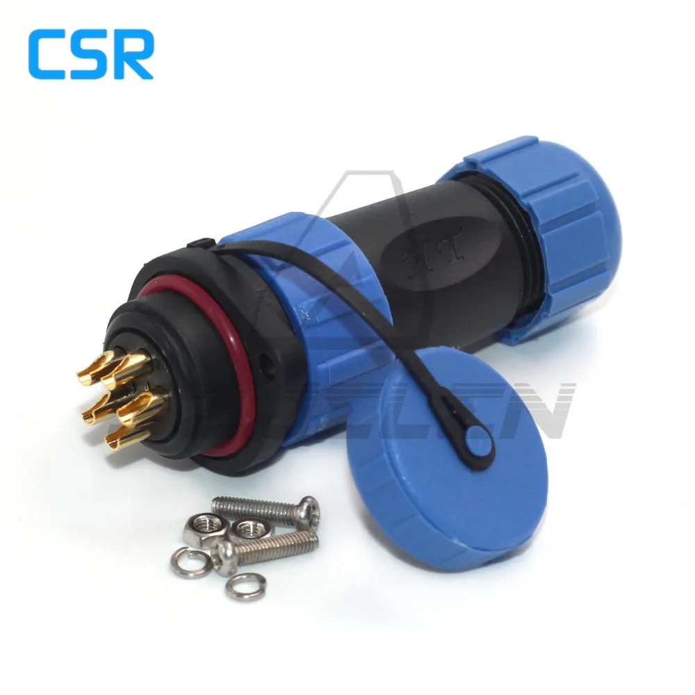 SP21 5 Pin Waterproof IP68 Cable Automotive Connectors Outdoor Auto Industrial  Plug Socket