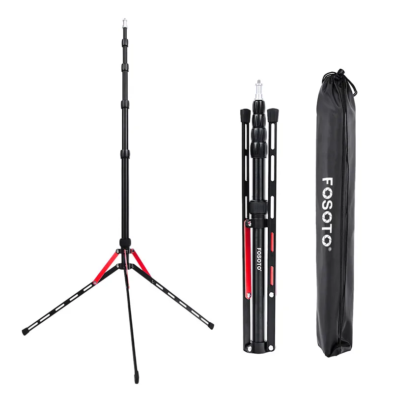 Fosoto FT-190B Red Led Light Tripod Stand Bag 2.2m Head Softbox For Photo Studio Photographic Lighting Flash Umbrella Reflector