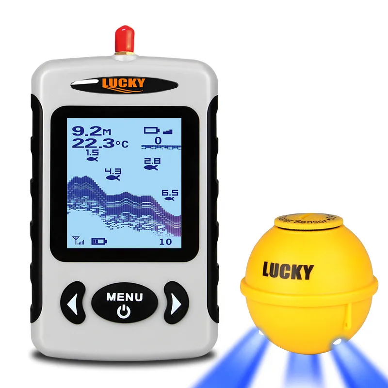 Lucky FFW718& FFW718LA Wireless Portable Fish Finder 45M/135FT Sonar Depth Sounder Alarm Ocean River Lake