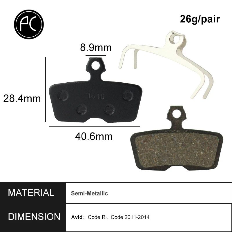 PCycling 4 Pairs MTB Bicycle Resin Disc Brake Pads For Avid Sram Code R Code 2011-2014 Mountain Bike Hydraulic Disc Brake Parts