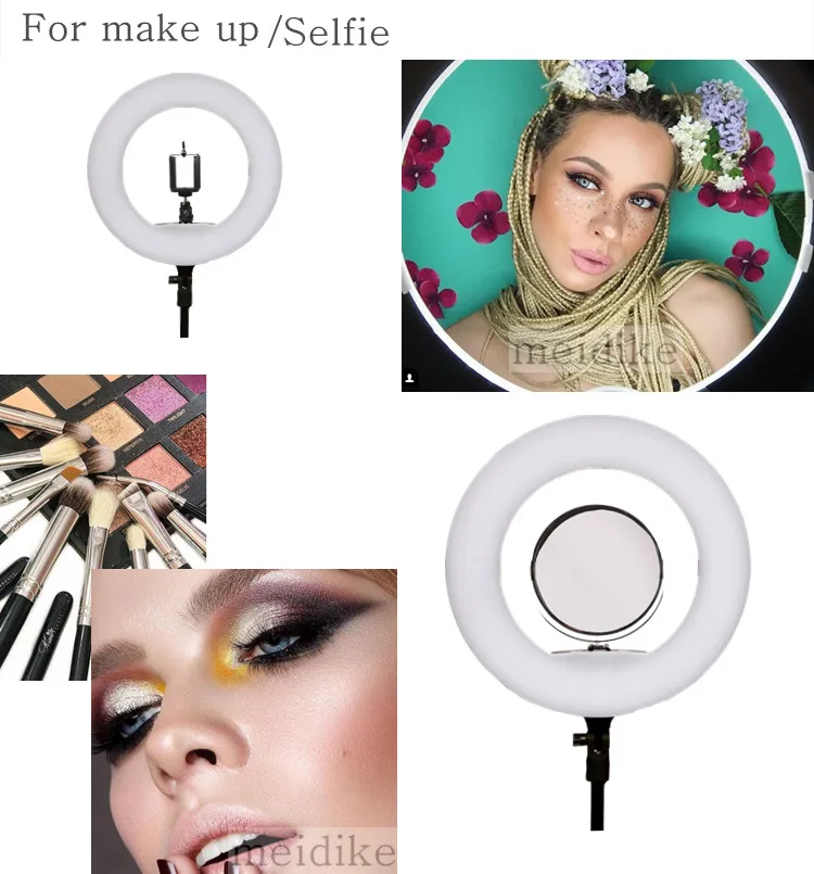 Yidoblo FS-390II White Ring lamp LED Bio-color light Make-up Beauty nail tooth hair skin Ring light 192 LED Lights + handbag