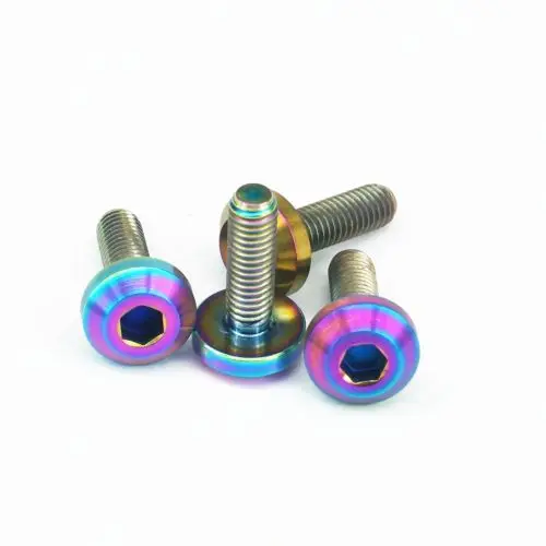 LOT 4 M6x20mm Pitch 1mm Rainbow Grade 5 Titanium Motorcycle Brake Disc Mount Hex Socket Screw Bolts