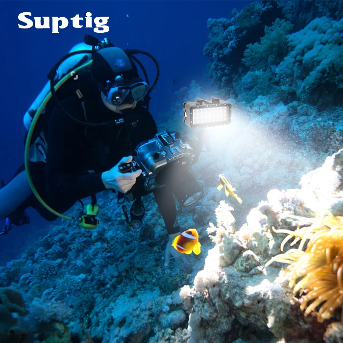 تحت الماء ضوء الغوص مصباح LED مقاوم للماء + بطارية ل GoPro بطل 5 6 7 8 جلسة 5 شاومي يي 4K لايت Mijia Sjcam SJ6/7/8/9 H9