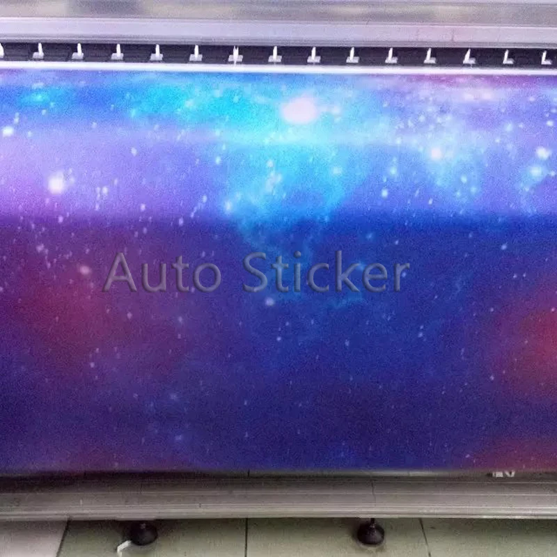 1.52*5/10/15/20/25/30m Blue Purple Space Galaxy Vinyl Car Wrap Film Camo Printed Vinyl Glossy Galaxy stickerbomb Covering